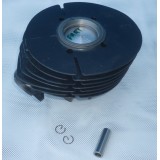 MOTOROVÝ VÁLEC S PÍSTNÍ SADOU (ČEP 16MM) - TYP 175/450+470  (PO PROFI VYBROUŠENÍ A LAKOVÁNÍ ŽEBER -- DRUHÝ VÝBRUS